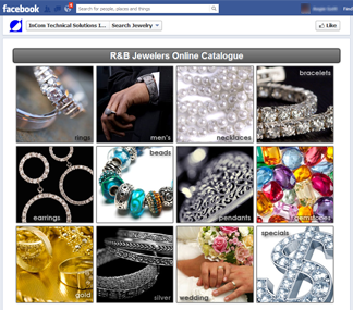 Preview the e-catalogue Facebook Application